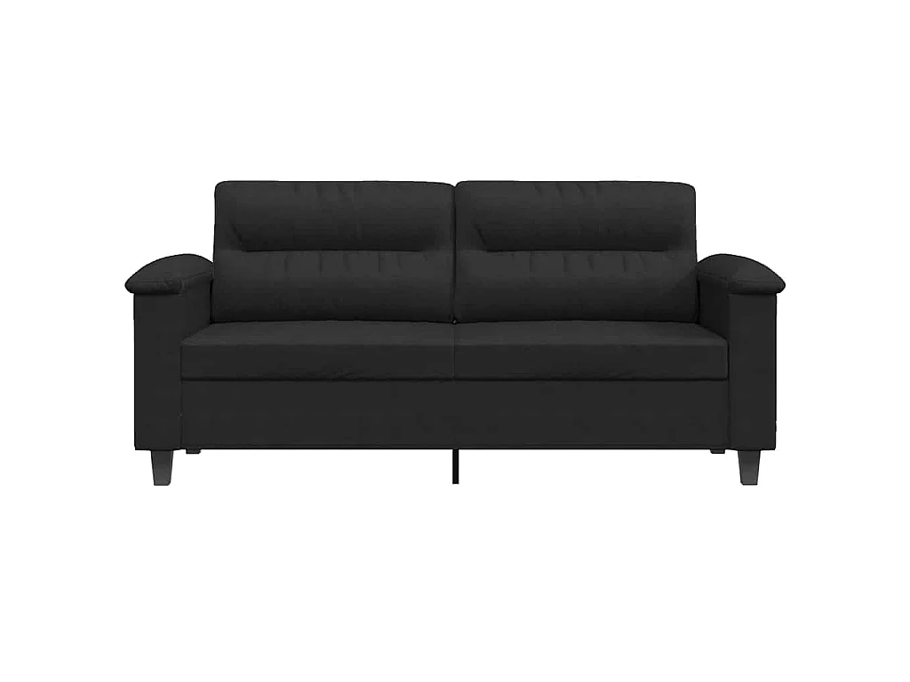 Canapé à 2 places Noir 140 cm Tissu microfibre