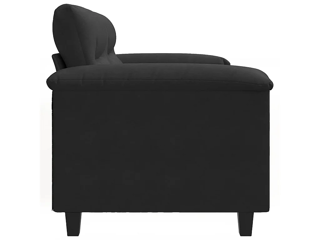 Canapé à 2 places Noir 140 cm Tissu microfibre