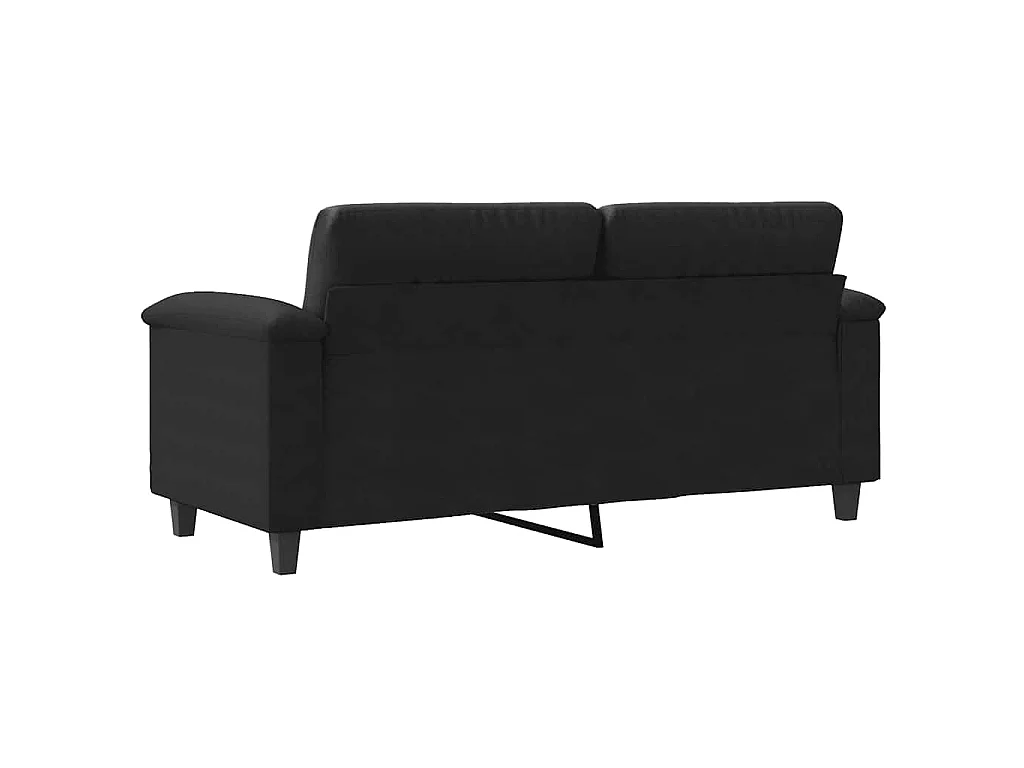 Canapé à 2 places Noir 140 cm Tissu microfibre