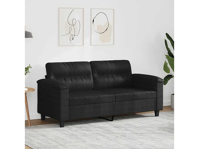 2-Sitzer-Sofa Schwarz 140 cm Mikrofasergewebe