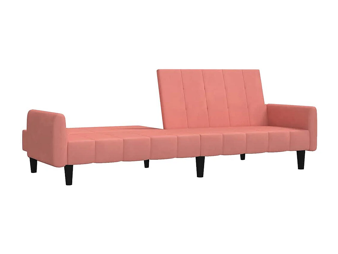 Slaapbank 2-zits fluweel roze