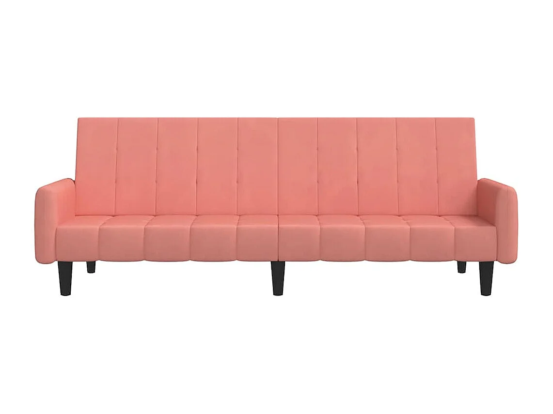 Slaapbank 2-zits fluweel roze