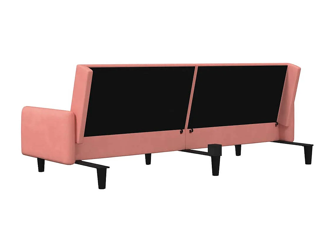 Slaapbank 2-zits fluweel roze