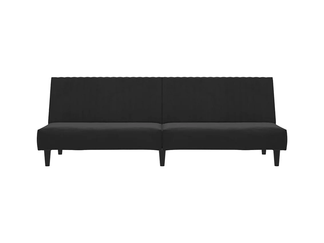 Canapé-lit 2 places noir velours