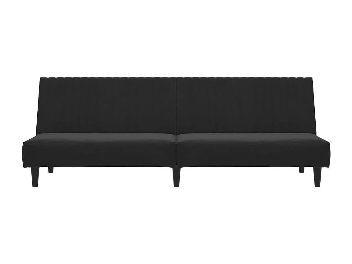 Slaapbank 2-zits fluweel zwart