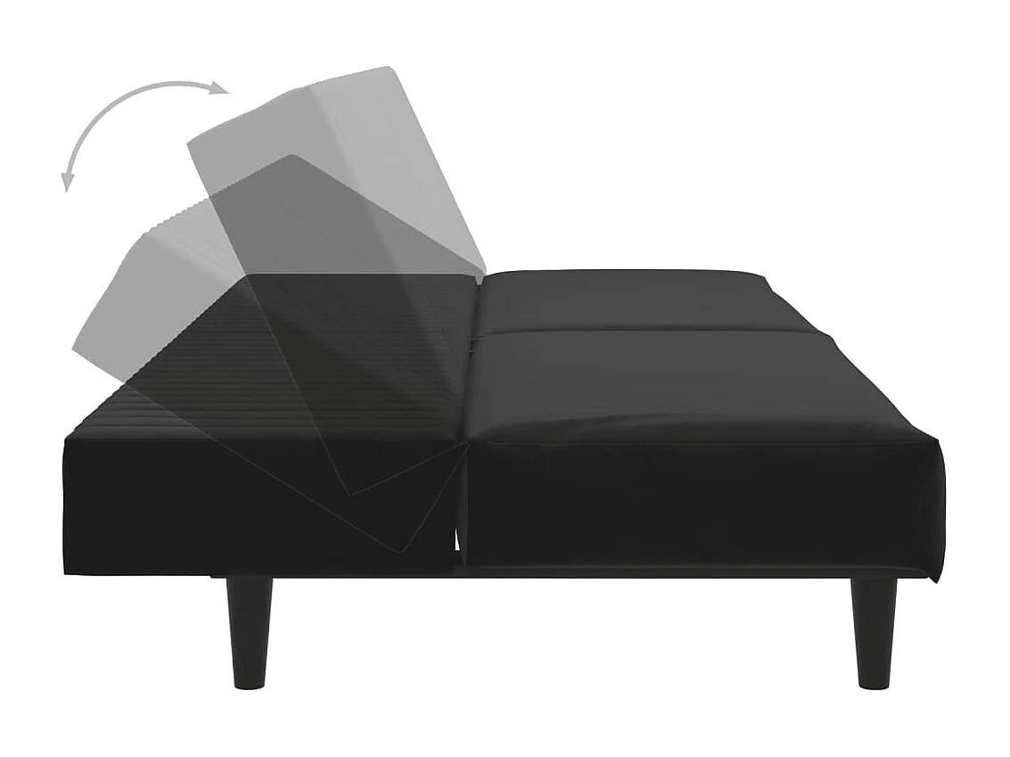 Schlafsofa 2-Sitzer Schwarz Samt