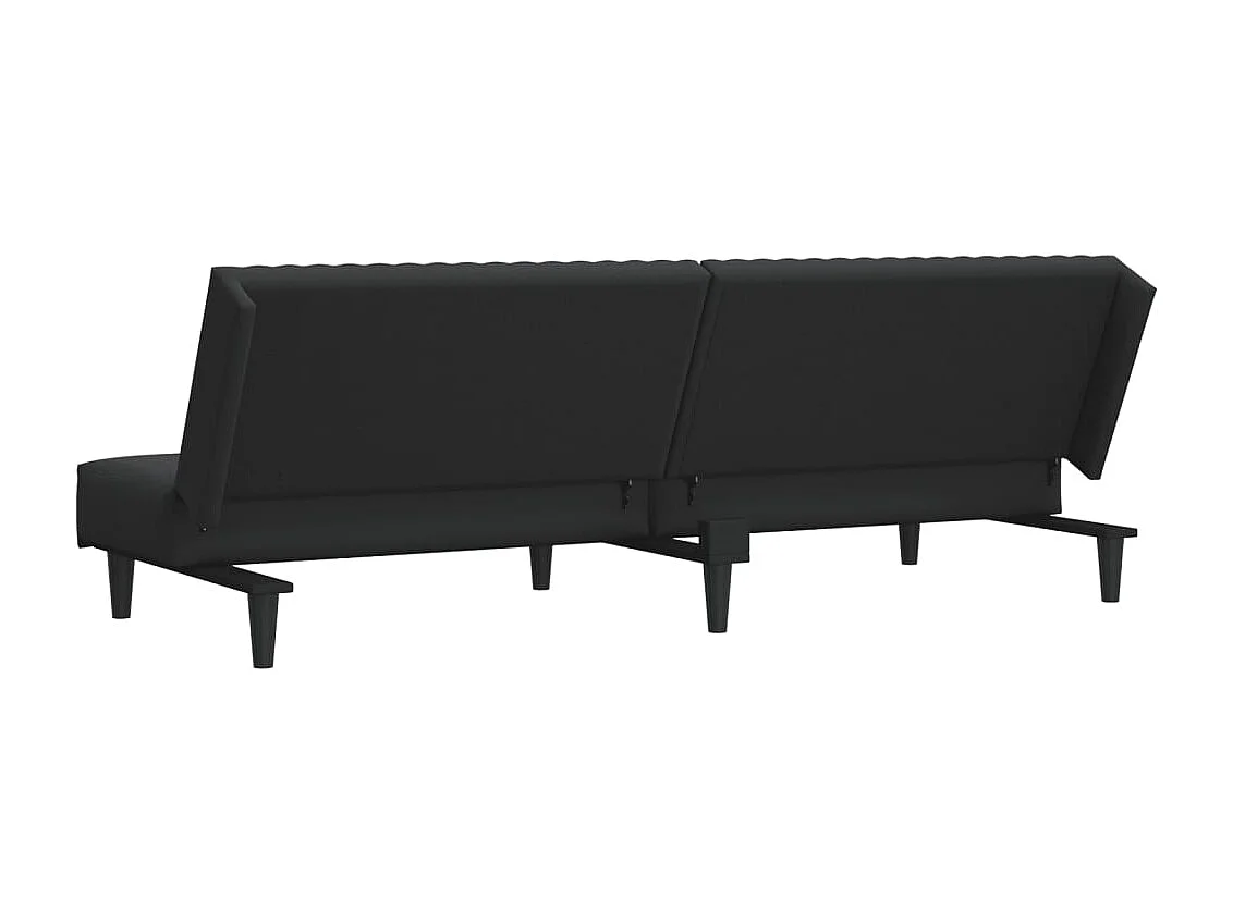 Schlafsofa 2-Sitzer Schwarz Samt