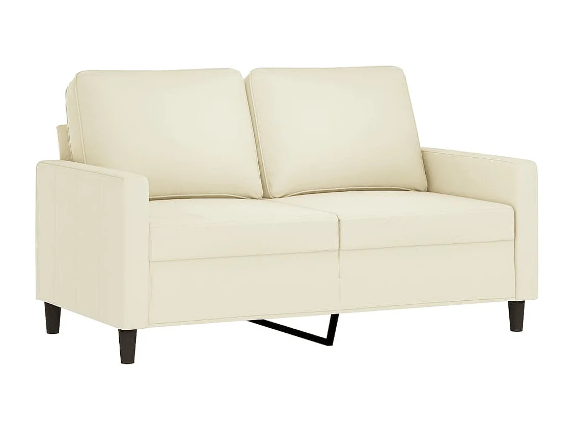 Set di Divani 3 pz con Cuscini Crema in Velluto