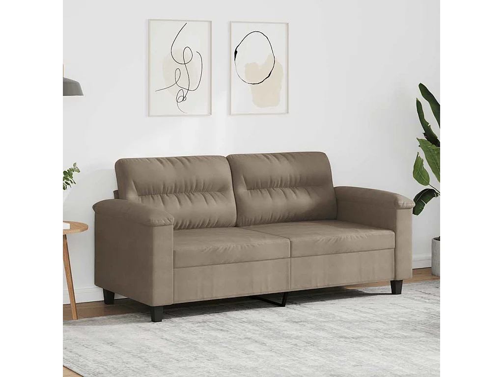 2-Sitzer-Sofa Taupe 140 cm Mikrofasergewebe
