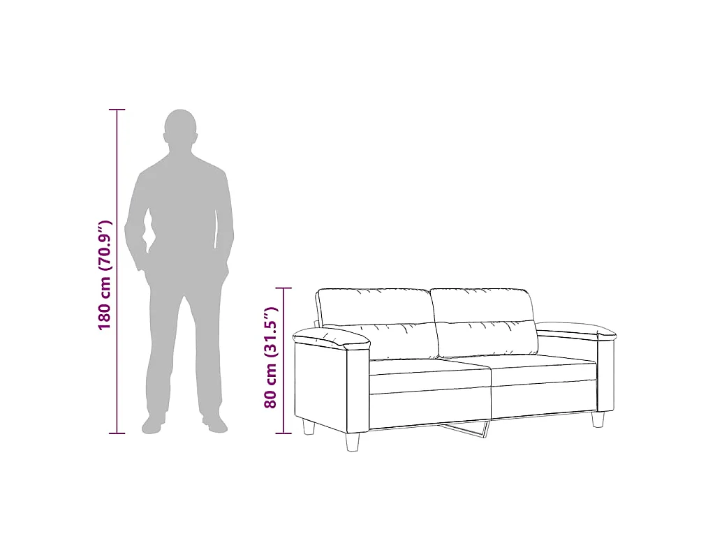 Tweezitsbank 140 cm microvezelstof taupe