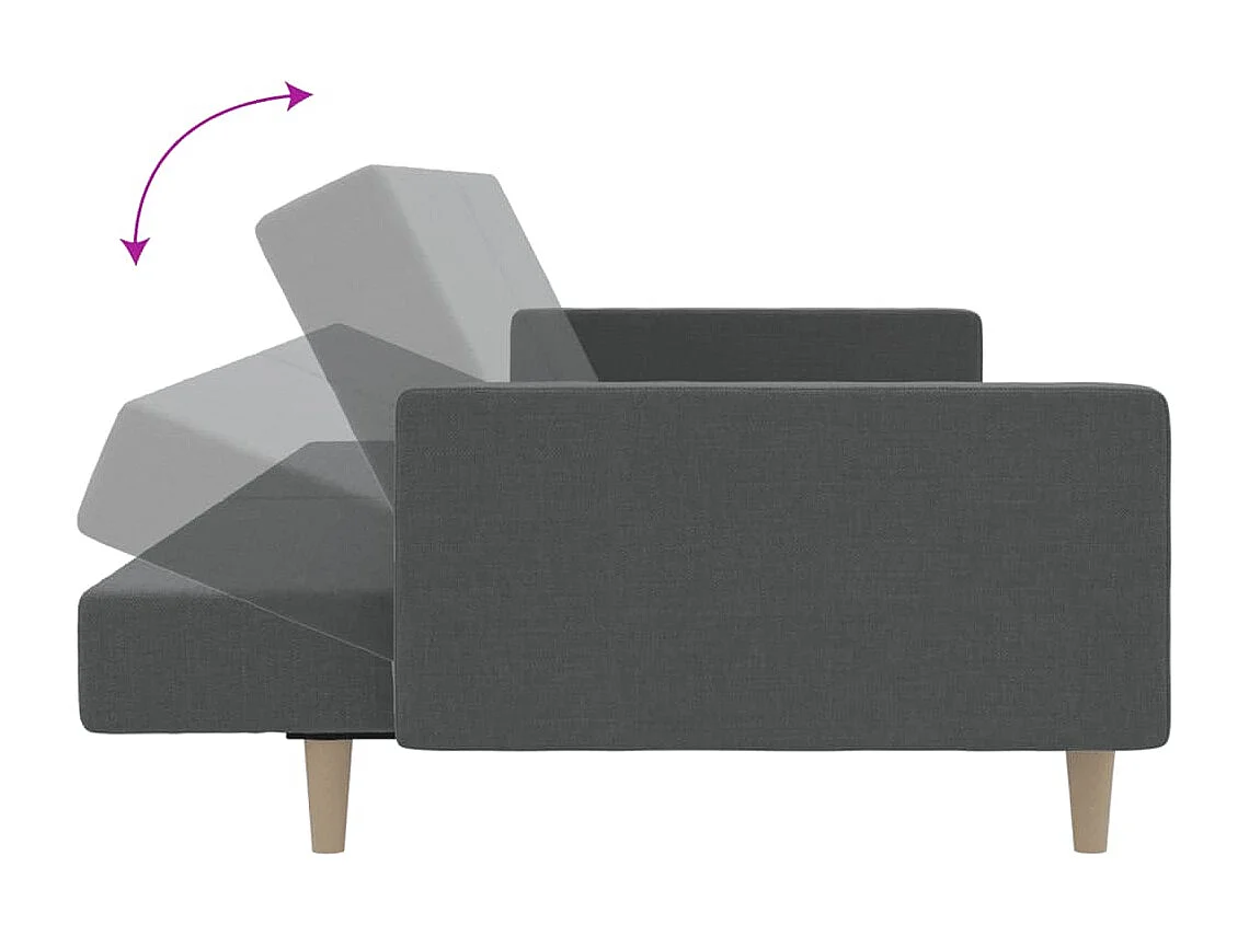 Canapé-lit à 2 places gris clair tissu