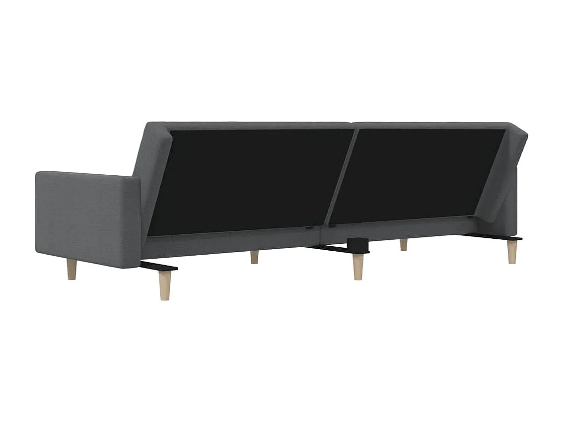 Canapé-lit à 2 places gris clair tissu