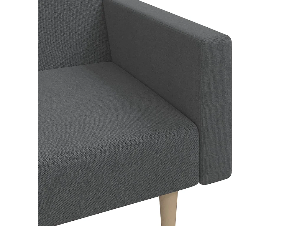 Canapé-lit à 2 places gris clair tissu