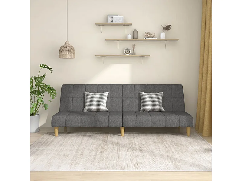 Schlafsofa 2-Sitzer Hellgrau Stoff