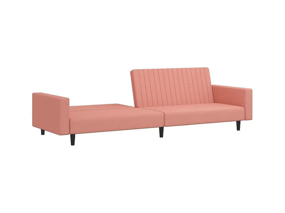 Canapé-lit à 2 places rose velours