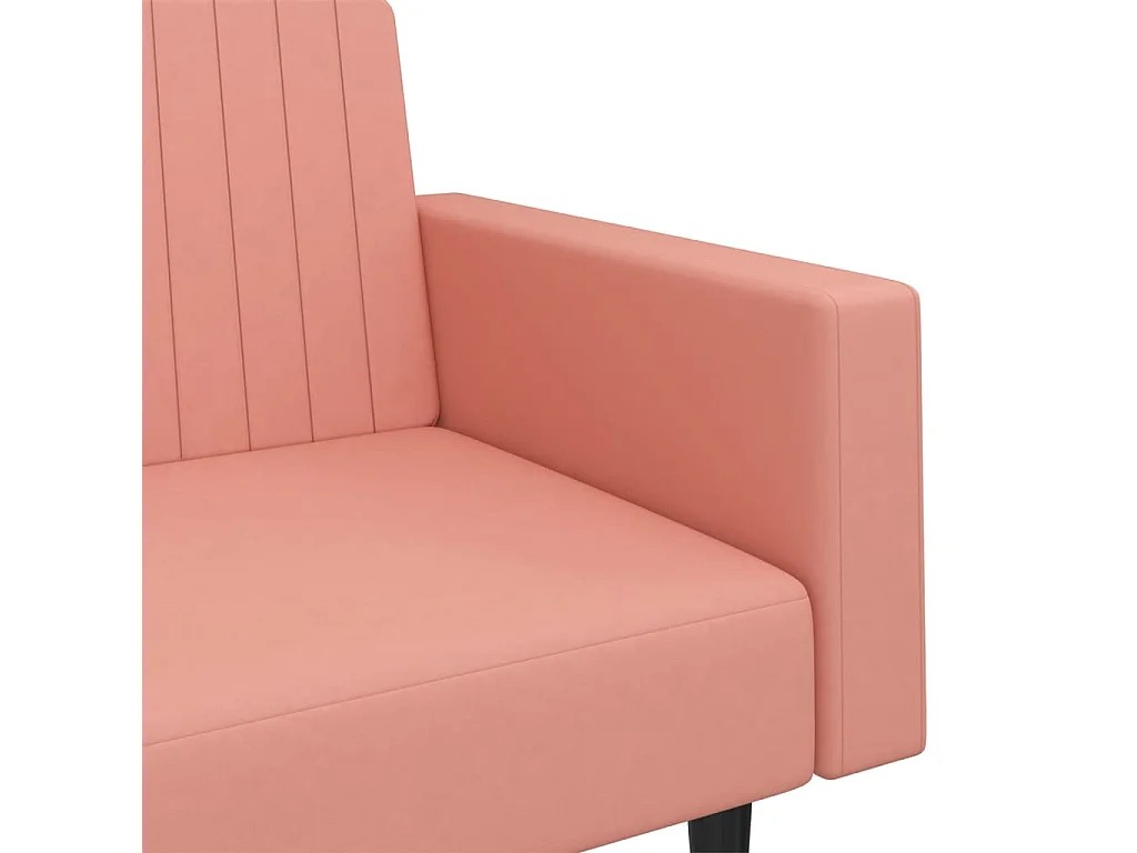 Canapé-lit à 2 places rose velours