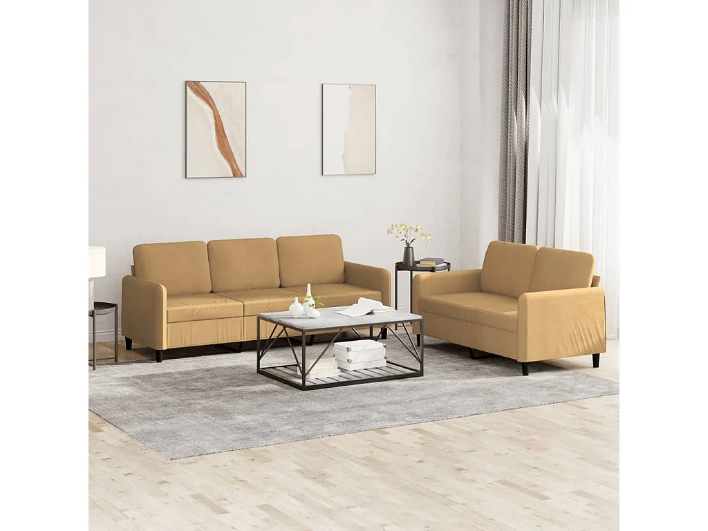 Ensemble de canapés 2 pcs marron velours