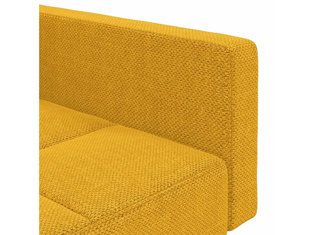 Canapé-lit à 2 places avec deux oreillers jaune tissu