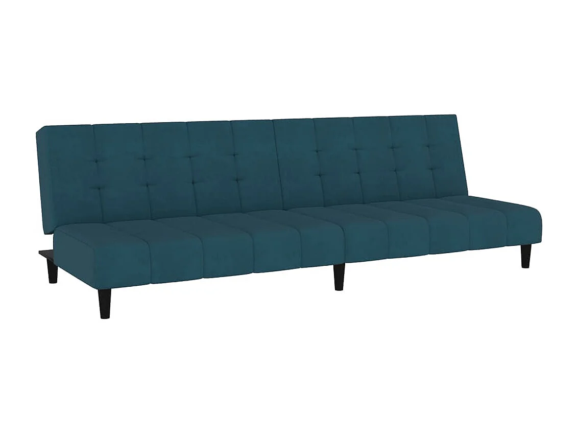 Schlafsofa 2-Sitzer Blau Samt