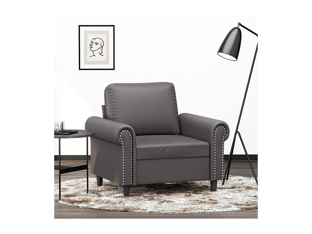 Fauteuil 60 cm kunstleer grijs
