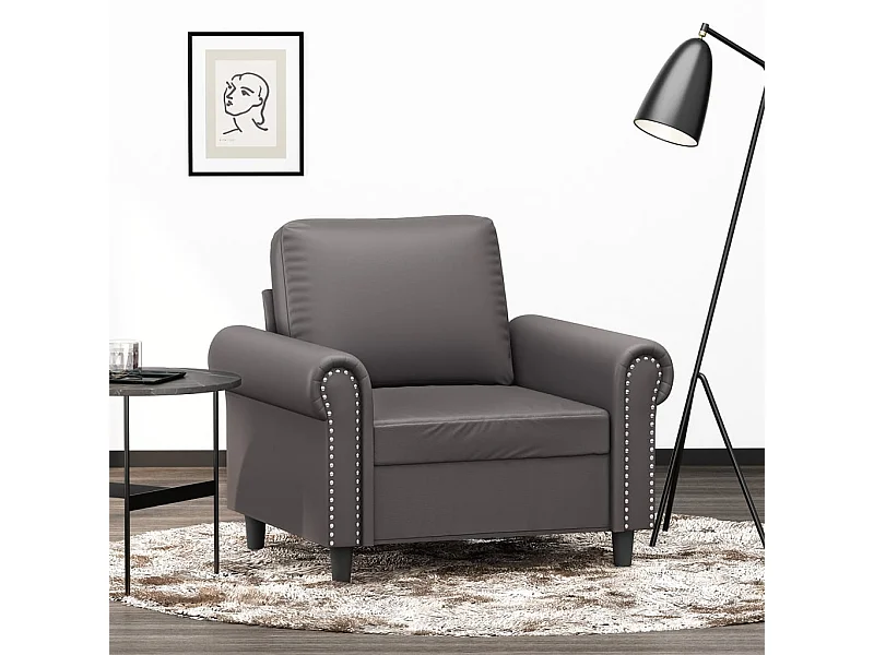 Fauteuil 60 cm kunstleer grijs