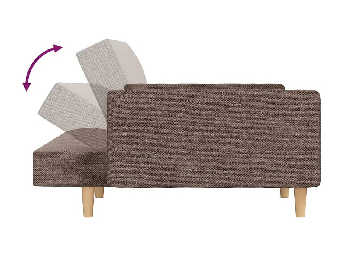 Sofá cama de 2 plazas con dos almohadas tela gris taupe