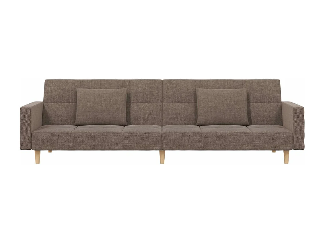 Sofá cama de 2 plazas con dos almohadas tela gris taupe