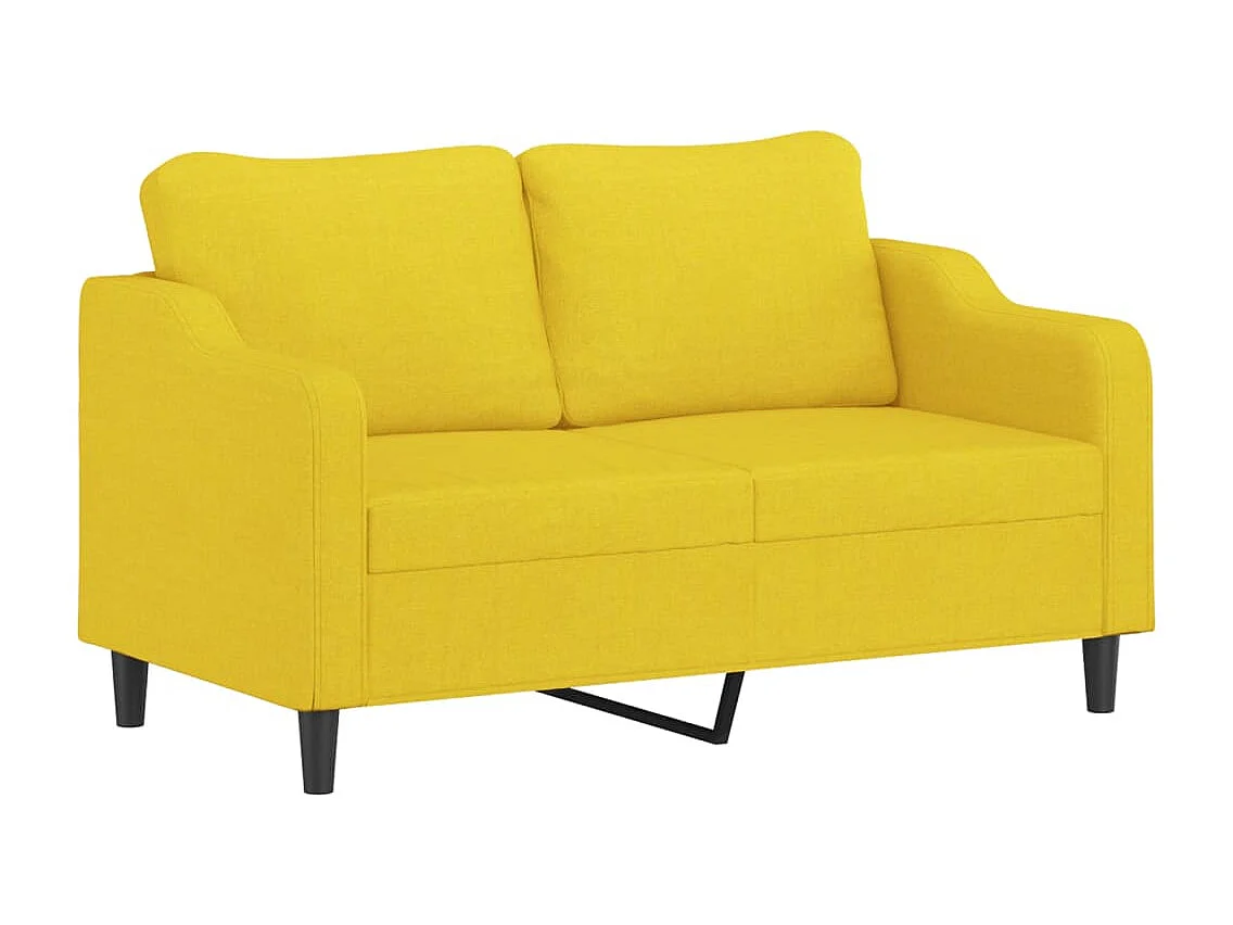 2-delige Loungeset met kussens stof lichtgeel