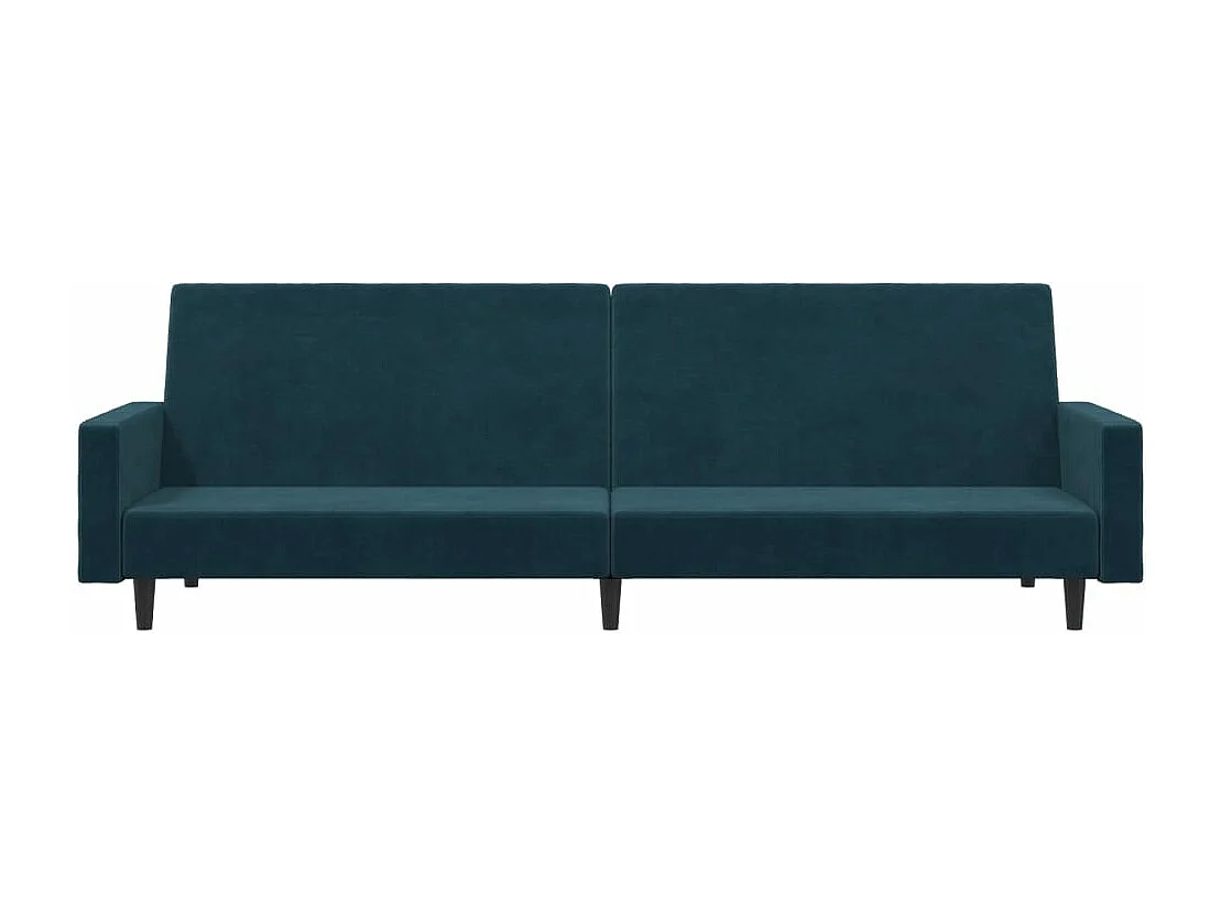 Divano Letto a 2 Posti Blu in Velluto
