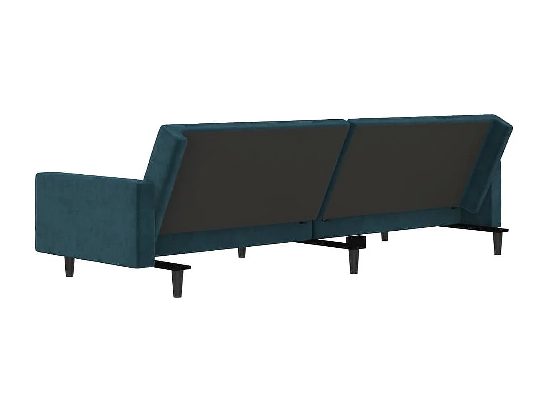 Divano Letto a 2 Posti Blu in Velluto
