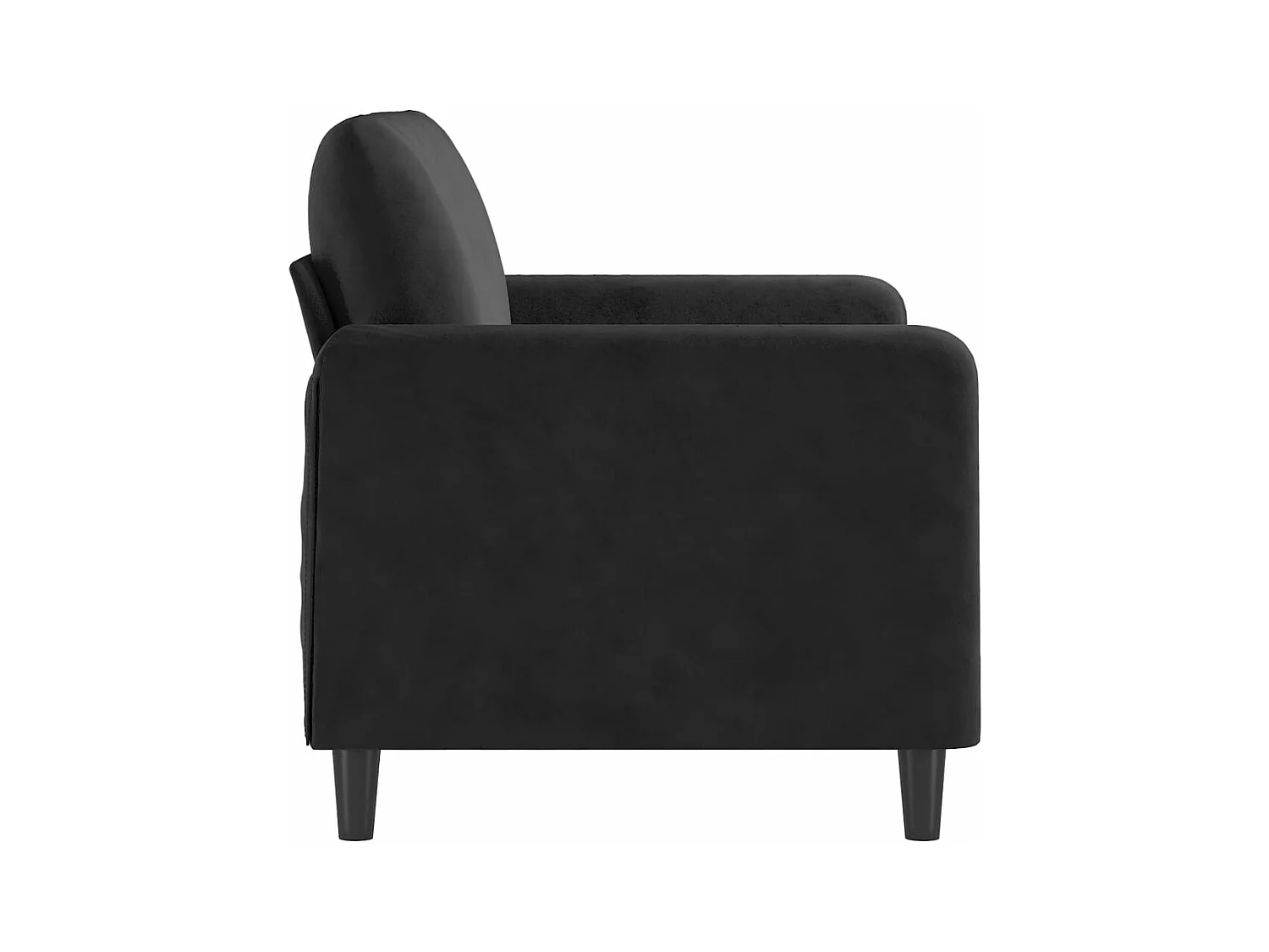 Canapé à 2 places Noir 120 cm Velours