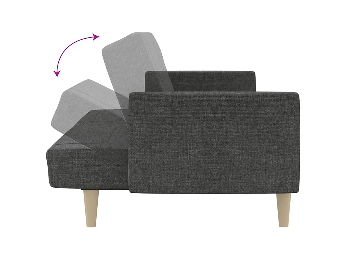 Schlafsofa 2-Sitzer Dunkelgrau Stoff