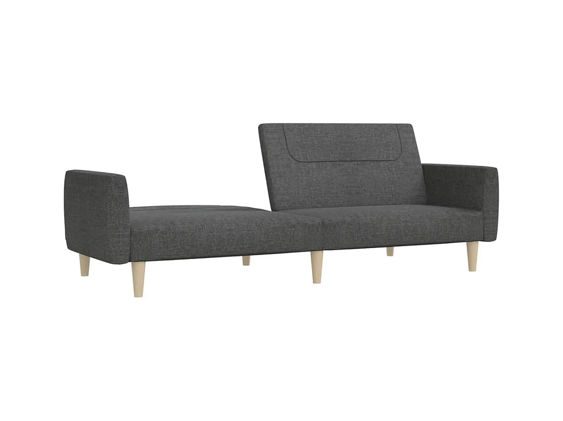 Schlafsofa 2-Sitzer Dunkelgrau Stoff