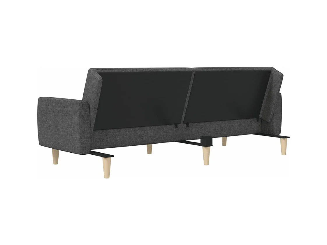 Schlafsofa 2-Sitzer Dunkelgrau Stoff