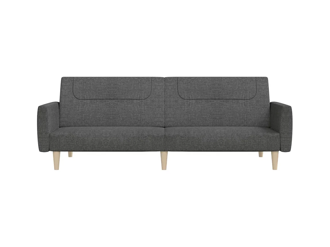 Schlafsofa 2-Sitzer Dunkelgrau Stoff