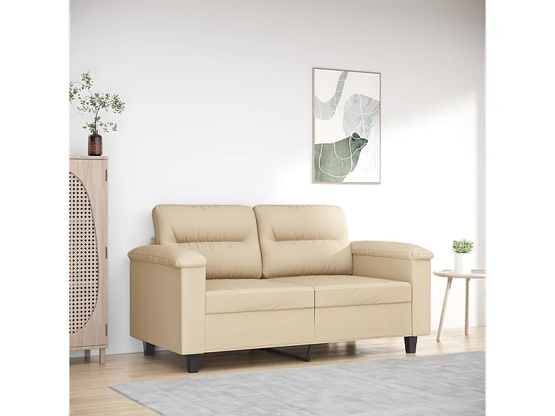2-Sitzer-Sofa Creme 120 cm Mikrofasergewebe
