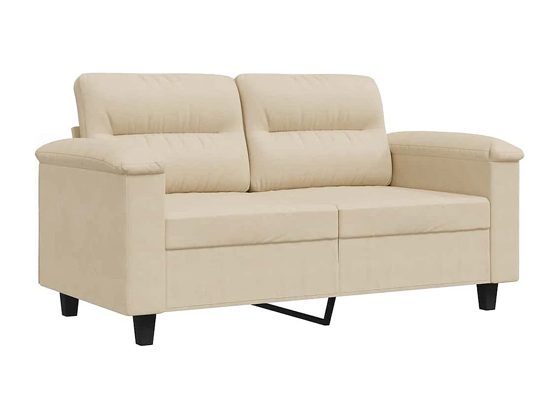 Canapé à 2 places Crème 120 cm Tissu microfibre