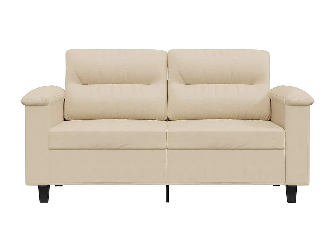 Canapé à 2 places Crème 120 cm Tissu microfibre