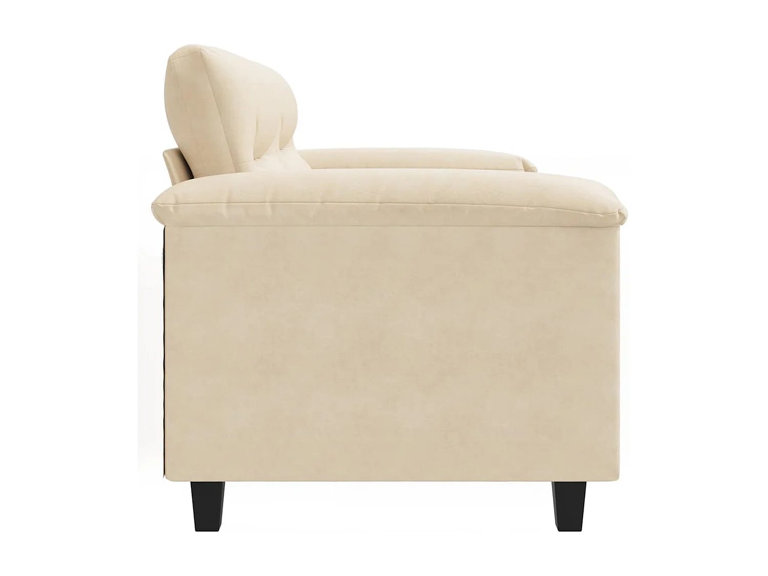 Canapé à 2 places Crème 120 cm Tissu microfibre