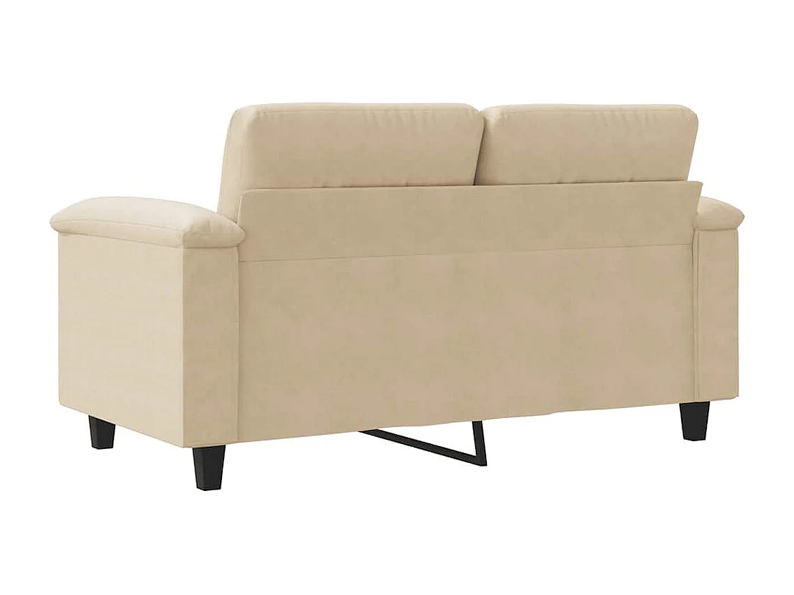 Canapé à 2 places Crème 120 cm Tissu microfibre