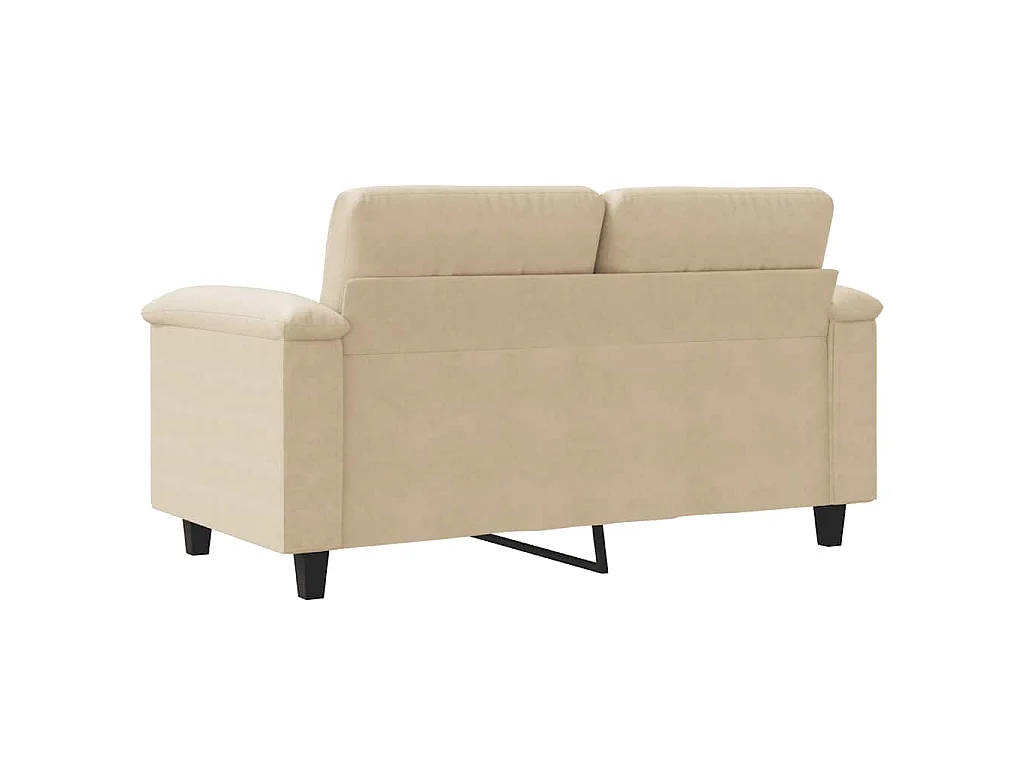 Sofá de 2 plazas de tela de microfibra color crema 120 cm