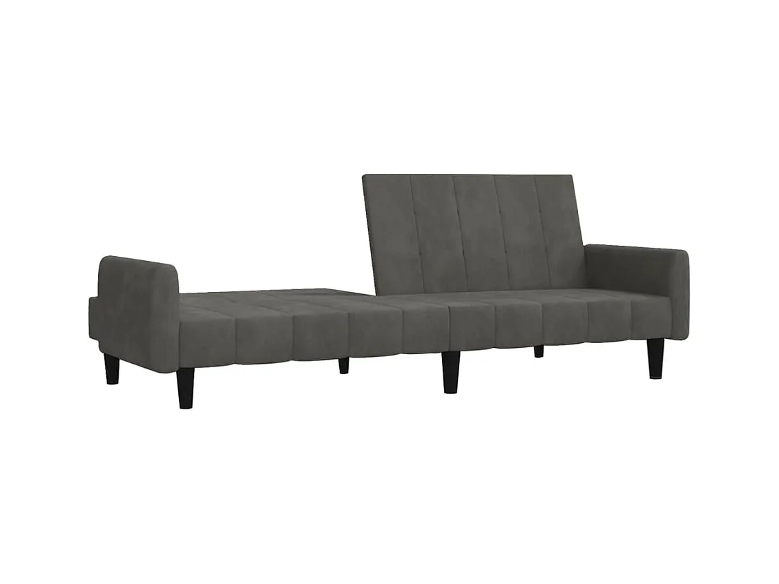 Schlafsofa 2-Sitzer Dunkelgrau Samt