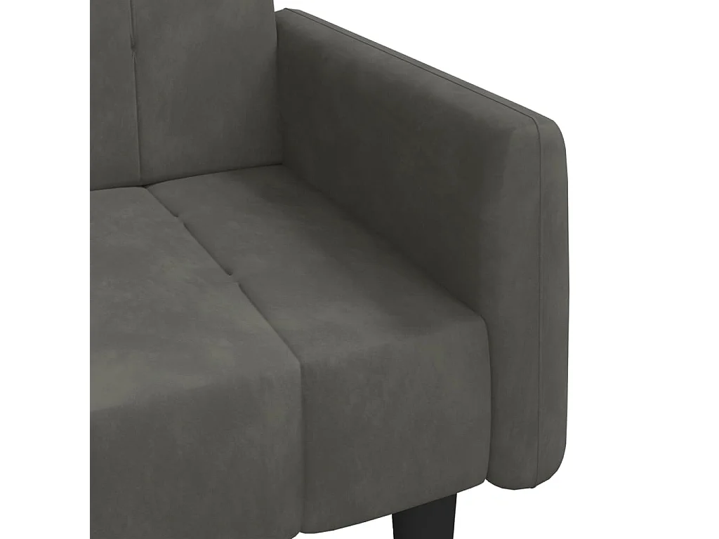 Schlafsofa 2-Sitzer Dunkelgrau Samt