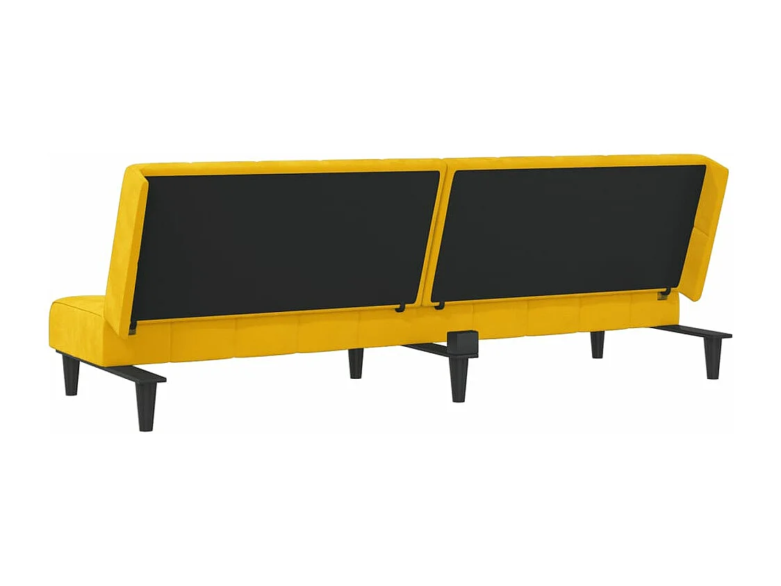 Slaapbank 2-zits fluweel geel
