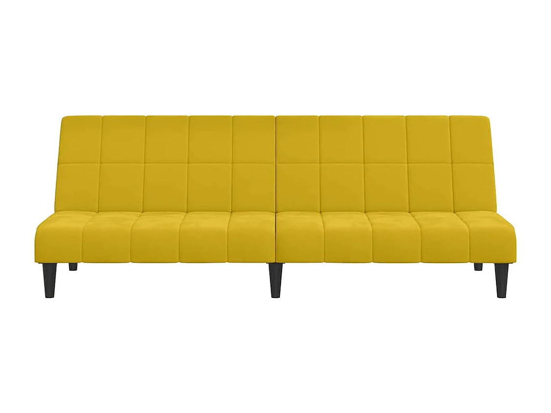 Canapé-lit 2 places jaune velours