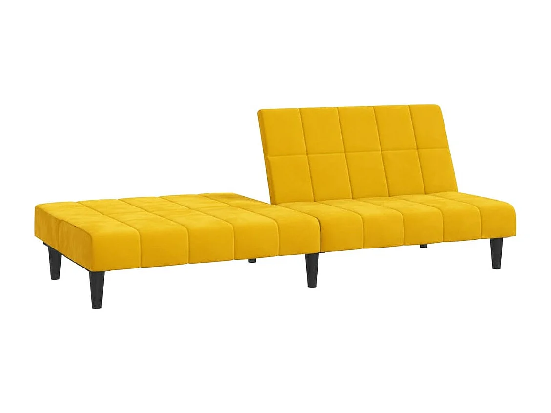 Schlafsofa 2-Sitzer Gelb Samt