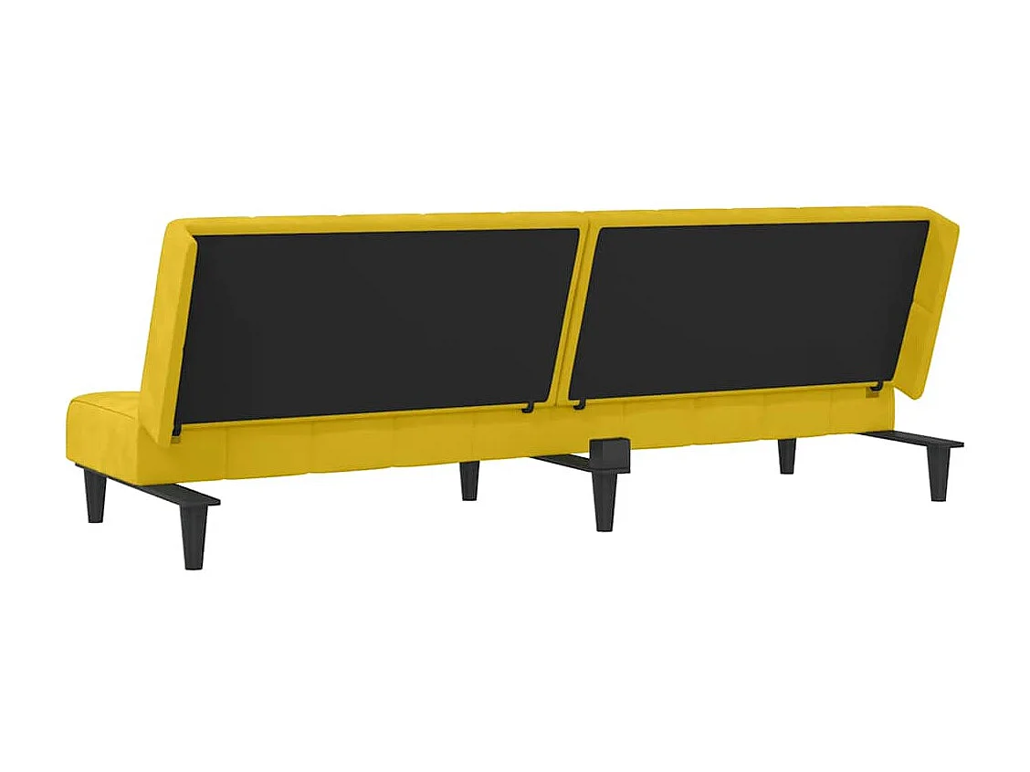 Schlafsofa 2-Sitzer Gelb Samt