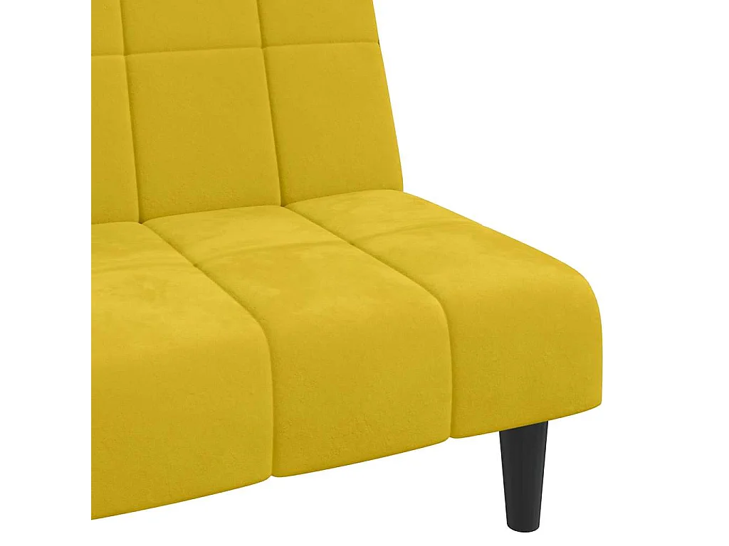 Schlafsofa 2-Sitzer Gelb Samt