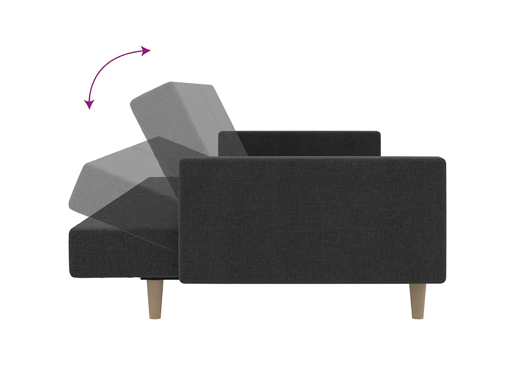 Slaapbank 2-zits stof donkergrijs