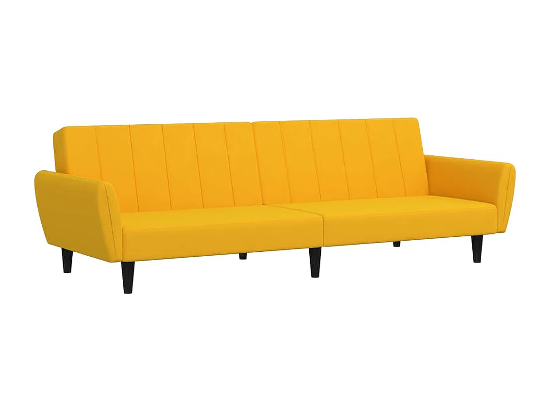 Schlafsofa 2-Sitzer Gelb Samt